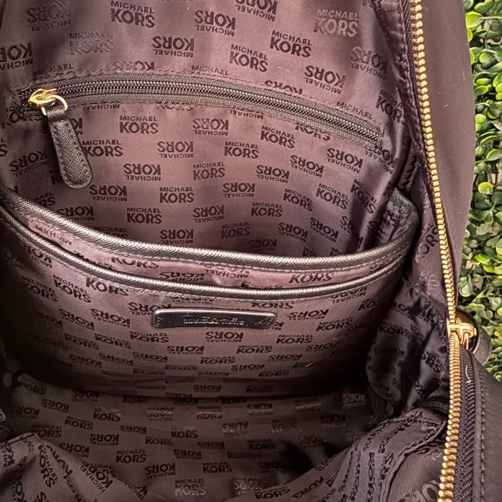 Michael Kors Black Nylon Backpack Gold Hardware Medium Size - Picture 13 of 13